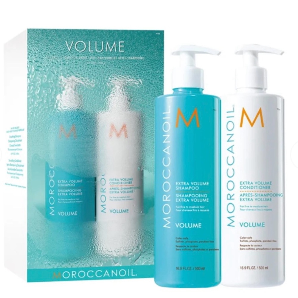 Moroccanoil Volume Shampoo and Conditioner Set - Teal and White
